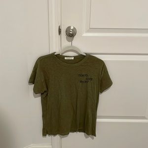 Rag & Bone olive green body T shirt size XS